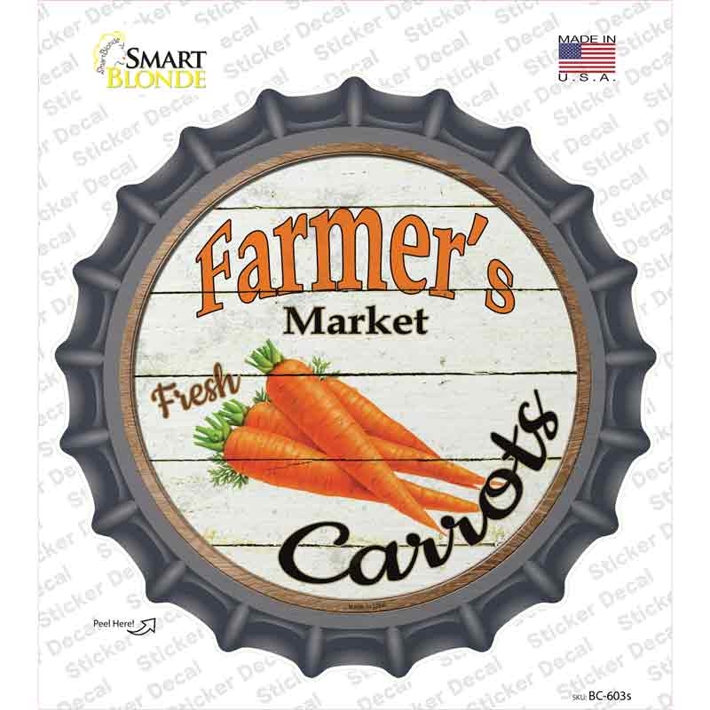 Farmers Market Carrots Novelty Bottle Cap Sticker Decal Small