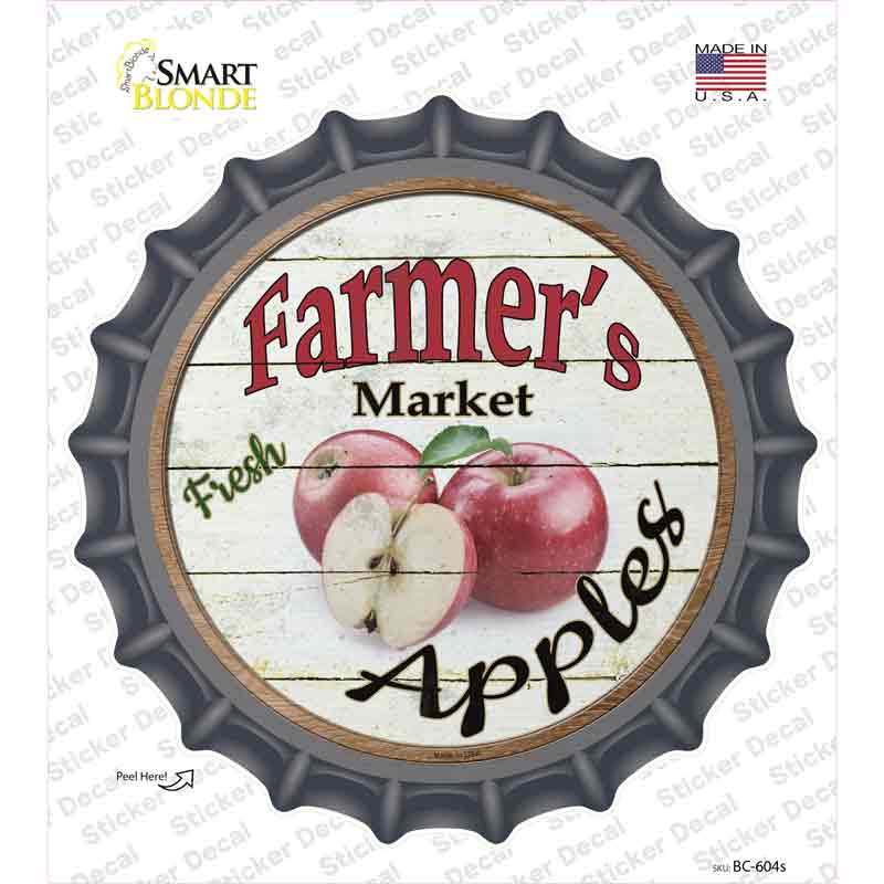 Farmers Market Apples Novelty Bottle Cap Sticker Decal Small