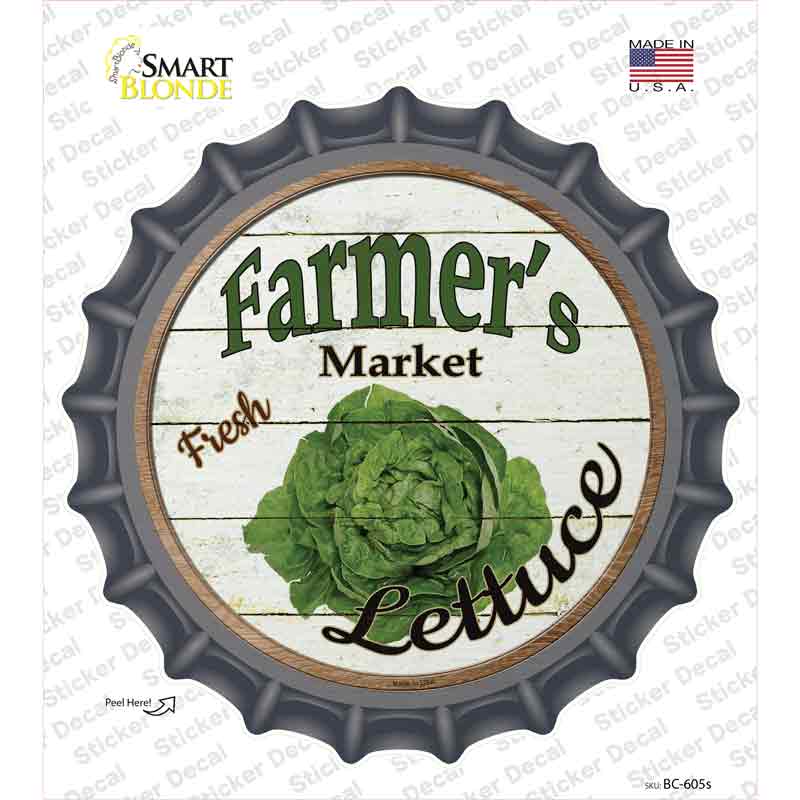 Farmers Market Lettuce Novelty Bottle Cap Sticker Decal Small