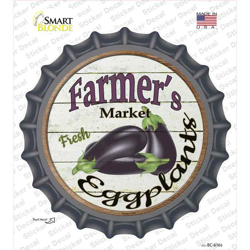 Farmers Market Eggplants Novelty Bottle Cap Sticker Decal Small