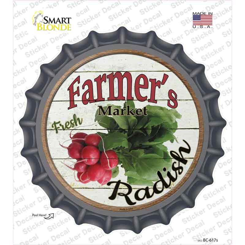 Farmers Market Radish Novelty Bottle Cap Sticker Decal