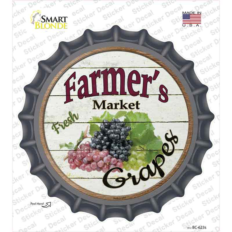 Farmers Market Grapes Novelty Bottle Cap Sticker Decal Small