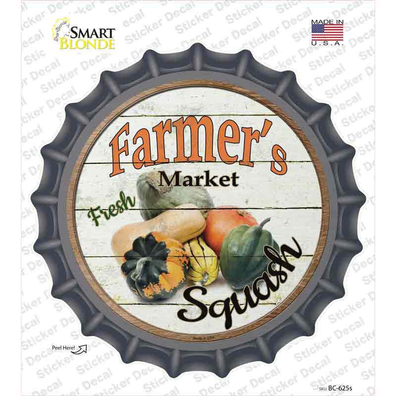 Farmers Market Squash Novelty Bottle Cap Sticker Decal Small