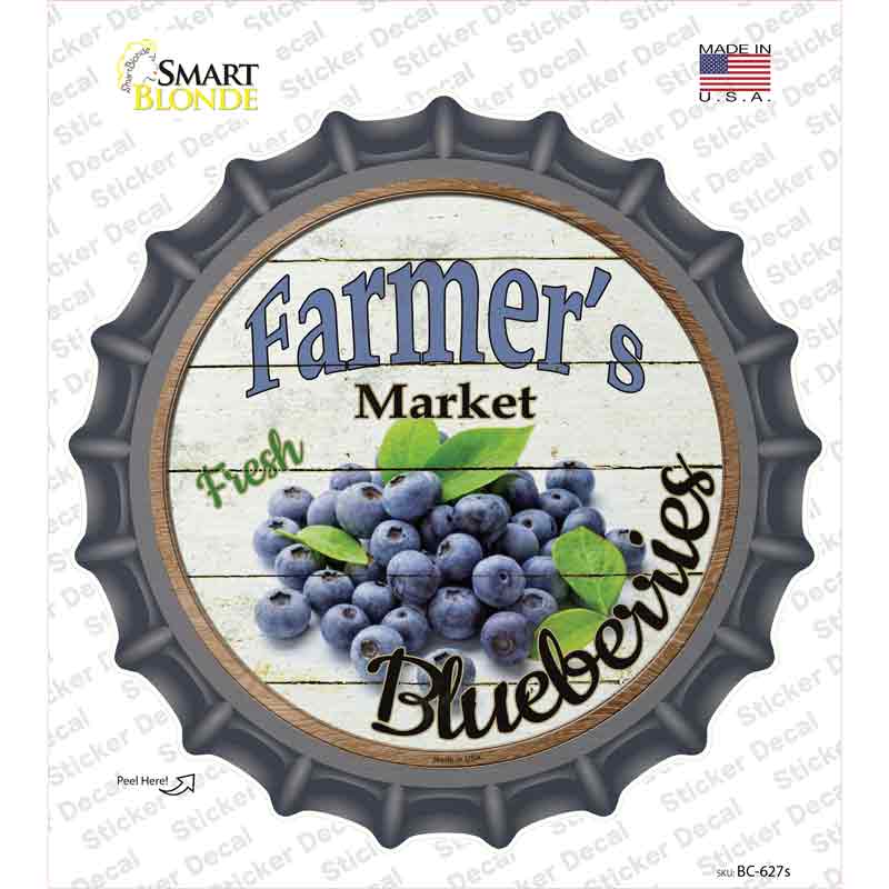 Farmers Market Blueberries Novelty Bottle Cap Sticker Decal Small