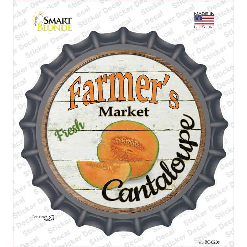 Farmers Market Cantaloupe Novelty Bottle Cap Sticker Decal Small