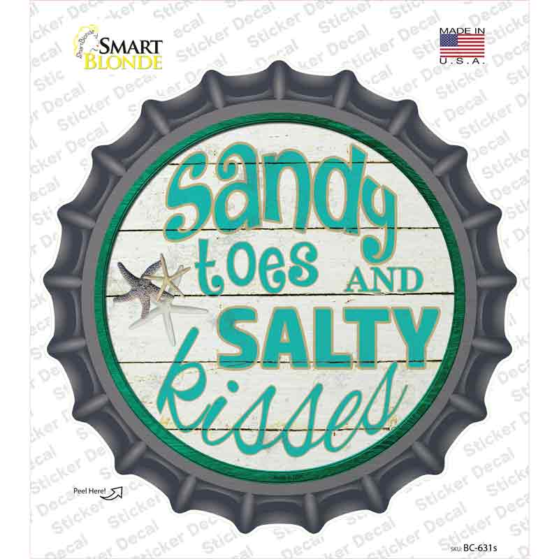 Sandy Toes Novelty Bottle Cap Sticker Decal Small