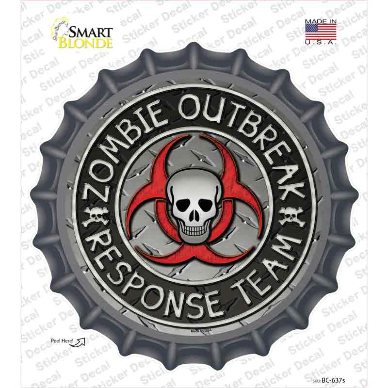 Zombie Outbreak Novelty Bottle Cap Sticker Decal Small