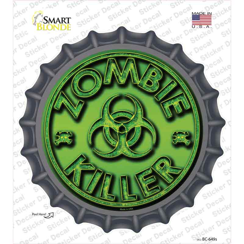 Zombie Killer Novelty Bottle Cap Sticker Decal Small