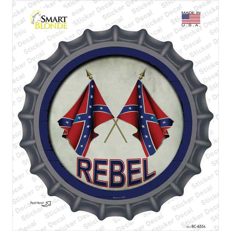 Rebel Novelty Bottle Cap Sticker Decal Small