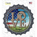 Love Michigan Novelty Bottle Cap Sticker Decal Small