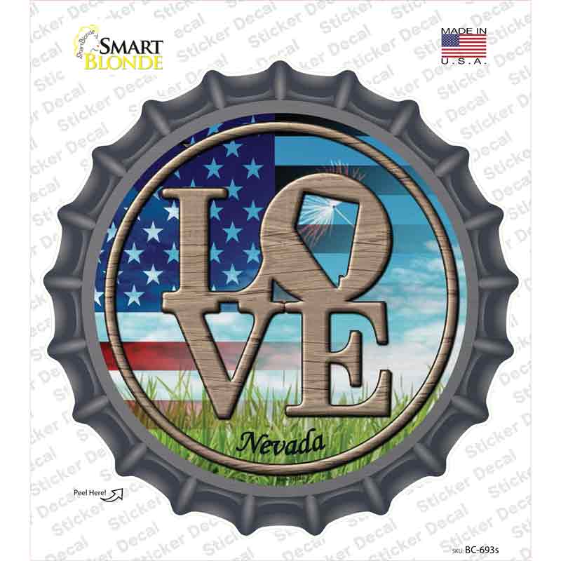 Love Nevada Novelty Bottle Cap Sticker Decal Small