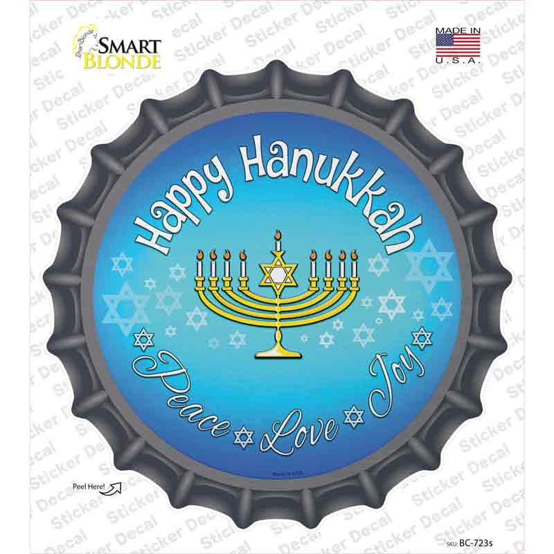 Happy Hanukkah Novelty Bottle Cap Sticker Decal