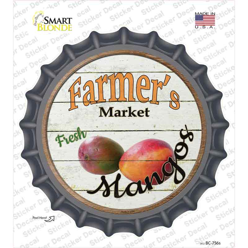 Farmers Market Mangos Novelty Bottle Cap Sticker Decal Small