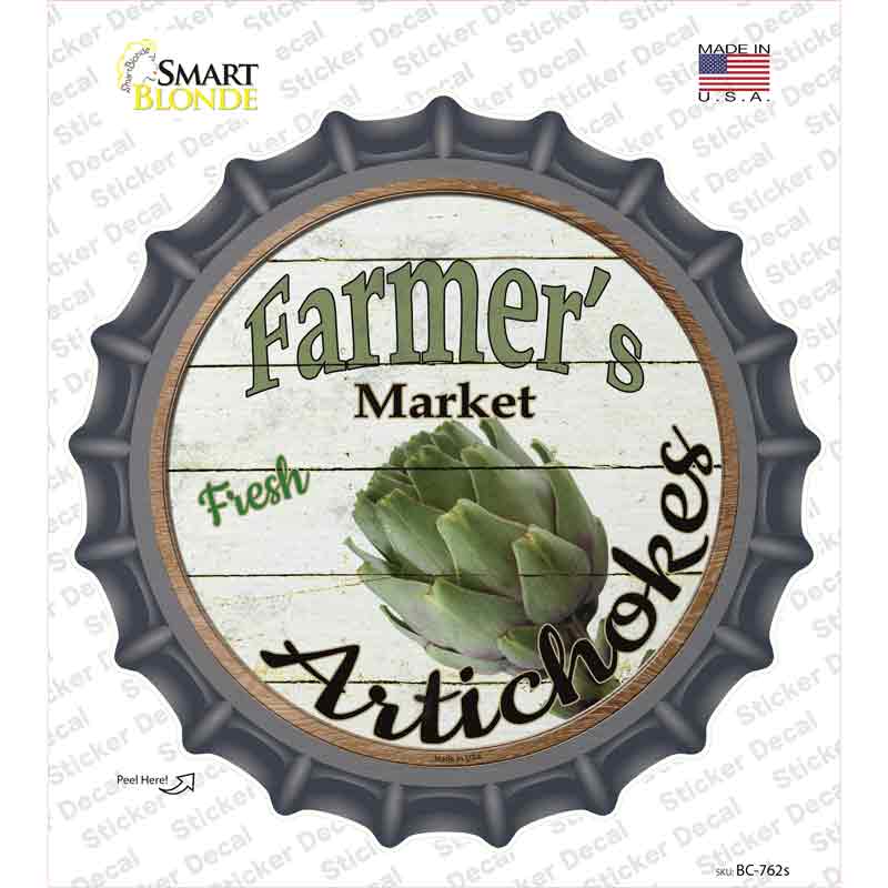 Farmers Market Artichokes Novelty Bottle Cap Sticker Decal Small