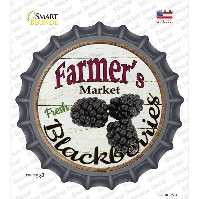 Farmers Market Black Berries Novelty Bottle Cap Sticker Decal Small