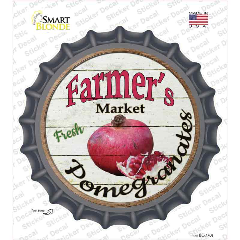 Farmers Market Pomegranates Novelty Bottle Cap Sticker Decal Small