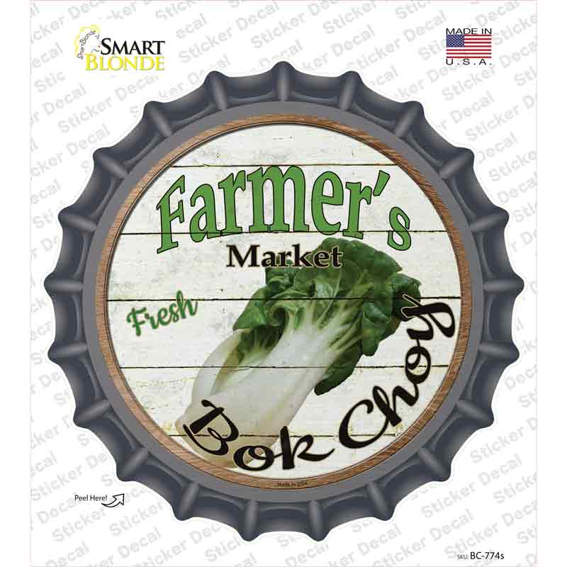 Farmers Market Bok Choy Novelty Bottle Cap Sticker Decal Small