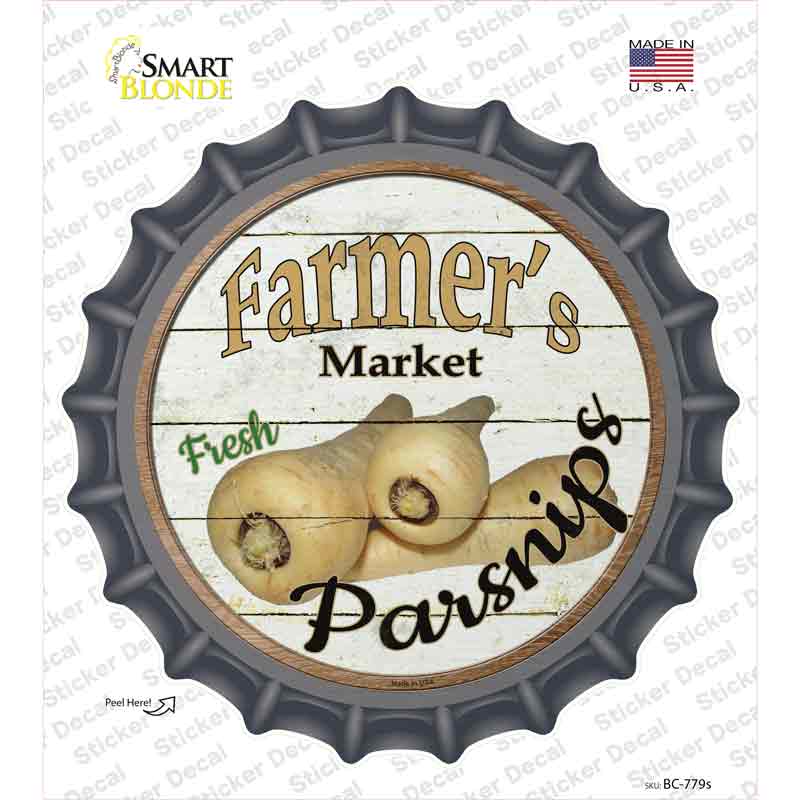 Farmers Market Parsnips Novelty Bottle Cap Sticker Decal Small