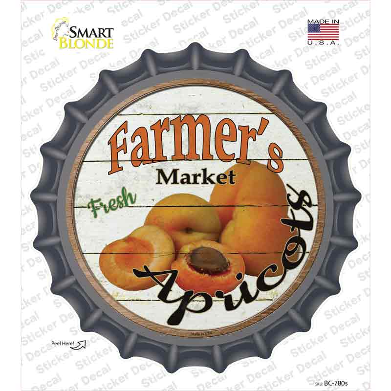 Farmers Market Apricots Novelty Bottle Cap Sticker Decal Small