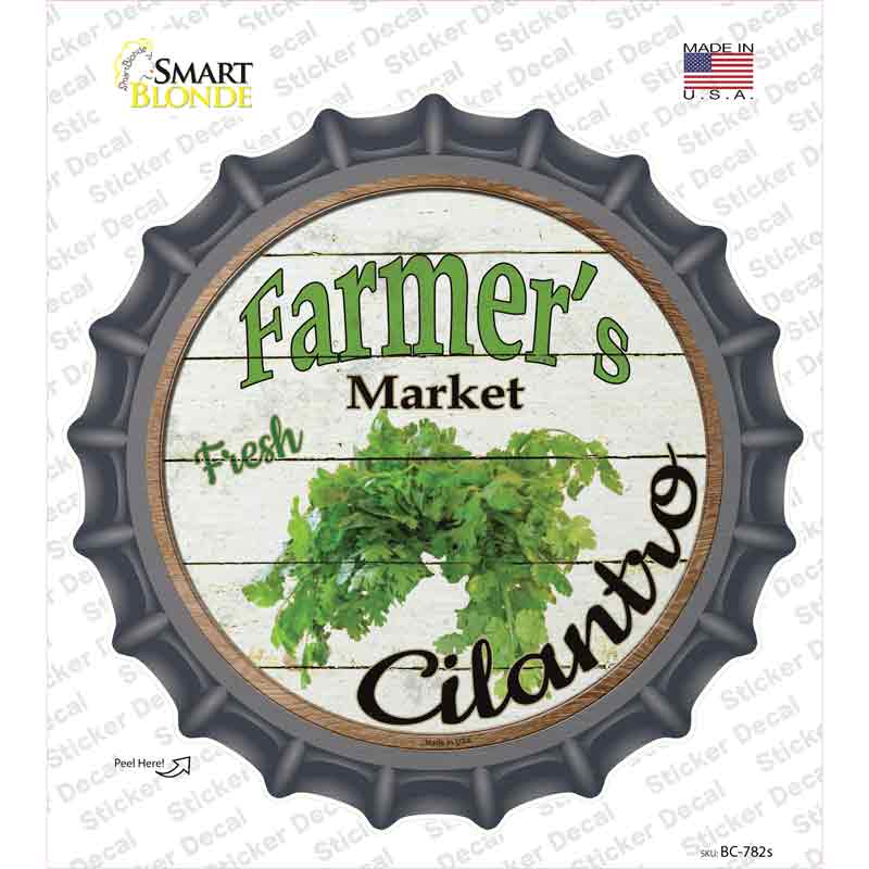 Farmers Market Cilantro Novelty Bottle Cap Sticker Decal Small