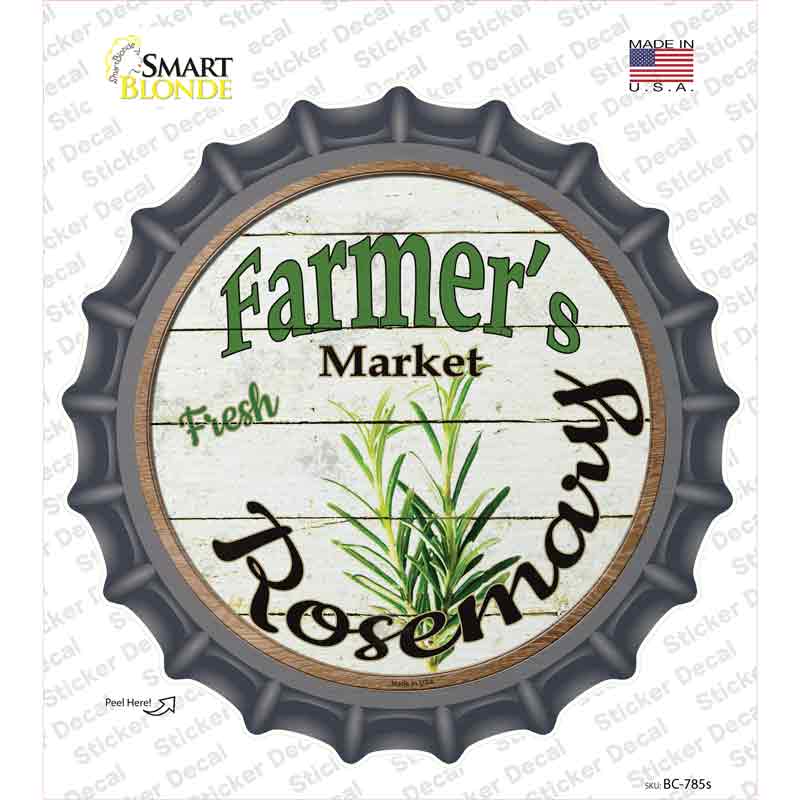 Farmers Market Rosemary Novelty Bottle Cap Sticker Decal Small