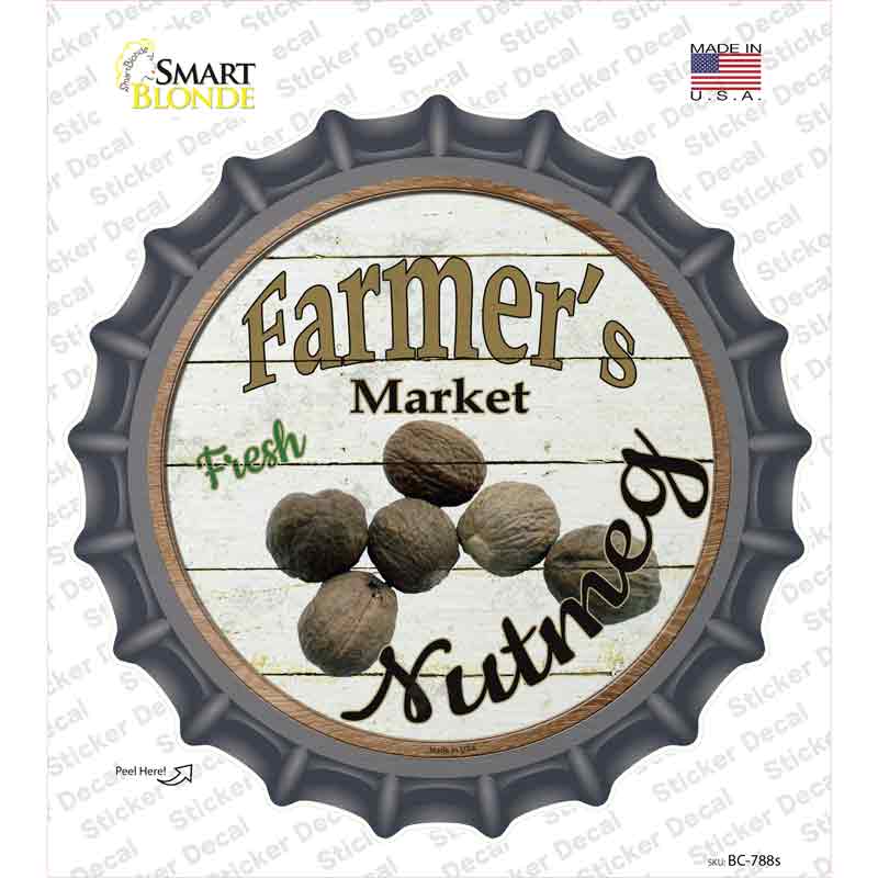 Farmers Market Nutmeg Novelty Bottle Cap Sticker Decal Small