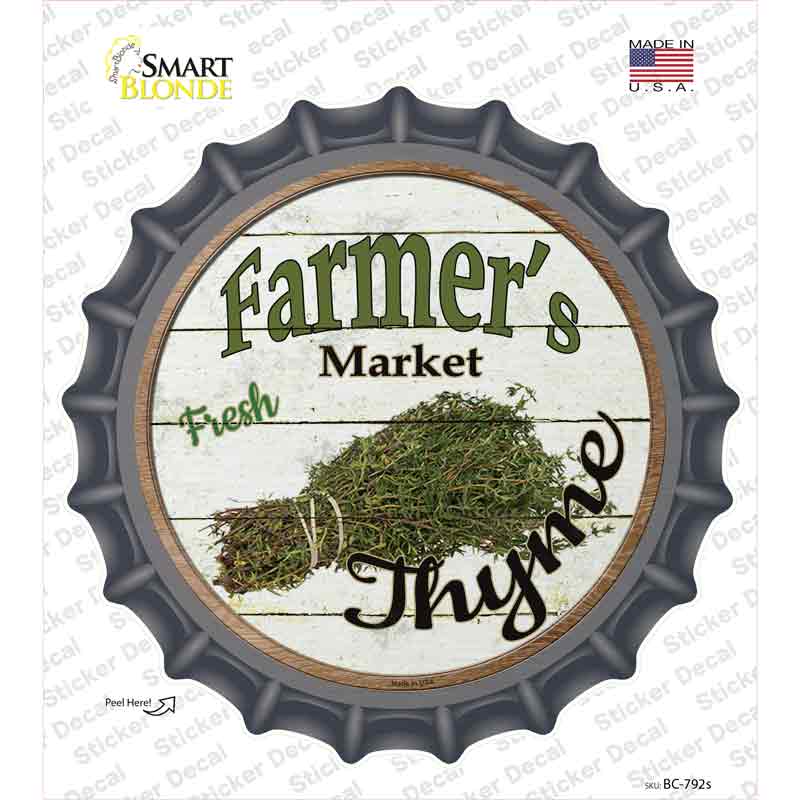 Farmers Market Thyme Novelty Bottle Cap Sticker Decal Small