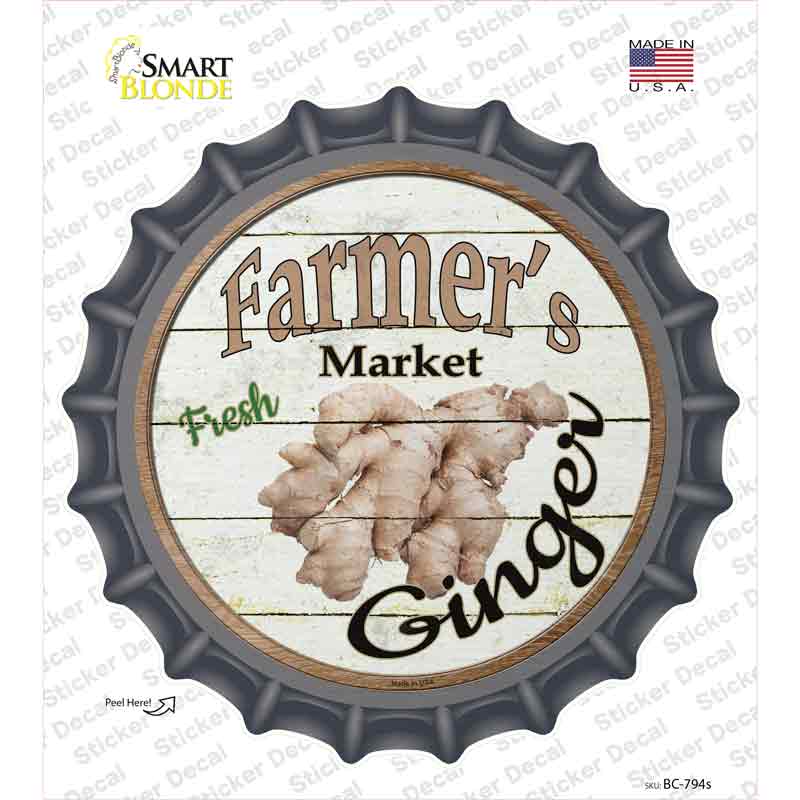 Farmers Market Ginger Novelty Bottle Cap Sticker Decal Small