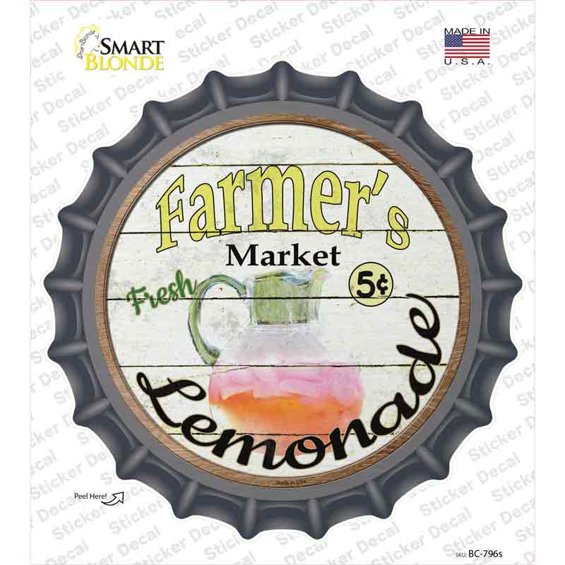 Farmers Market Lemonade Novelty Bottle Cap Sticker Decal Small