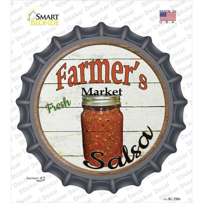 Farmers Market Salsa Novelty Bottle Cap Sticker Decal Small