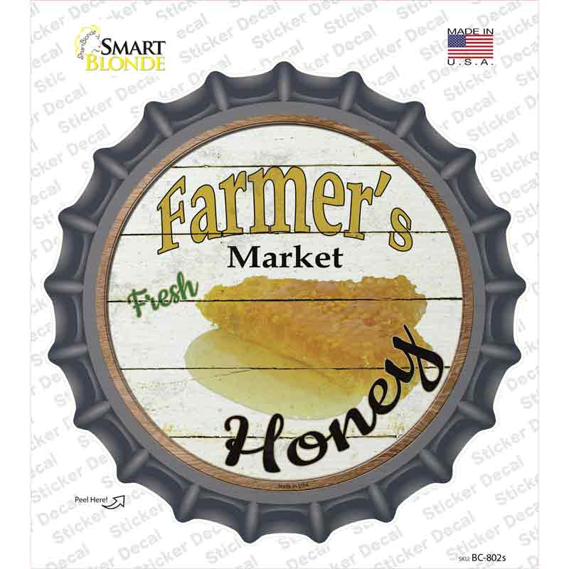 Farmers Market Honey Novelty Bottle Cap Sticker Decal Small