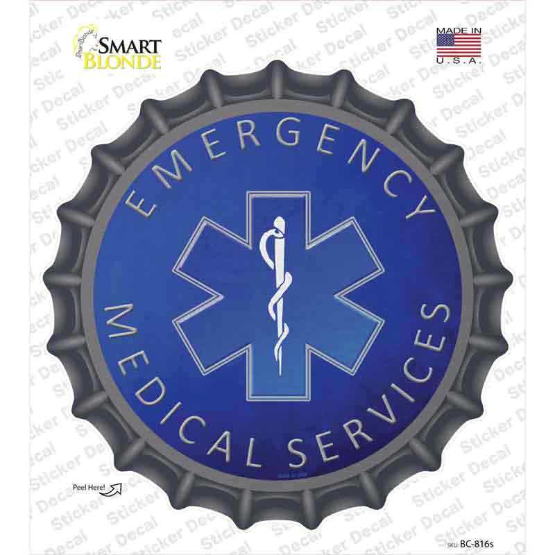 Emergency Medical Services Novelty Bottle Cap Sticker Decal Small