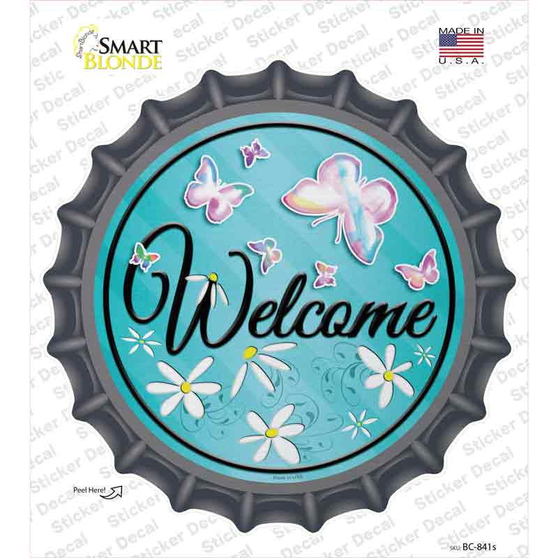 Welcome Novelty Bottle Cap Sticker Decal Small