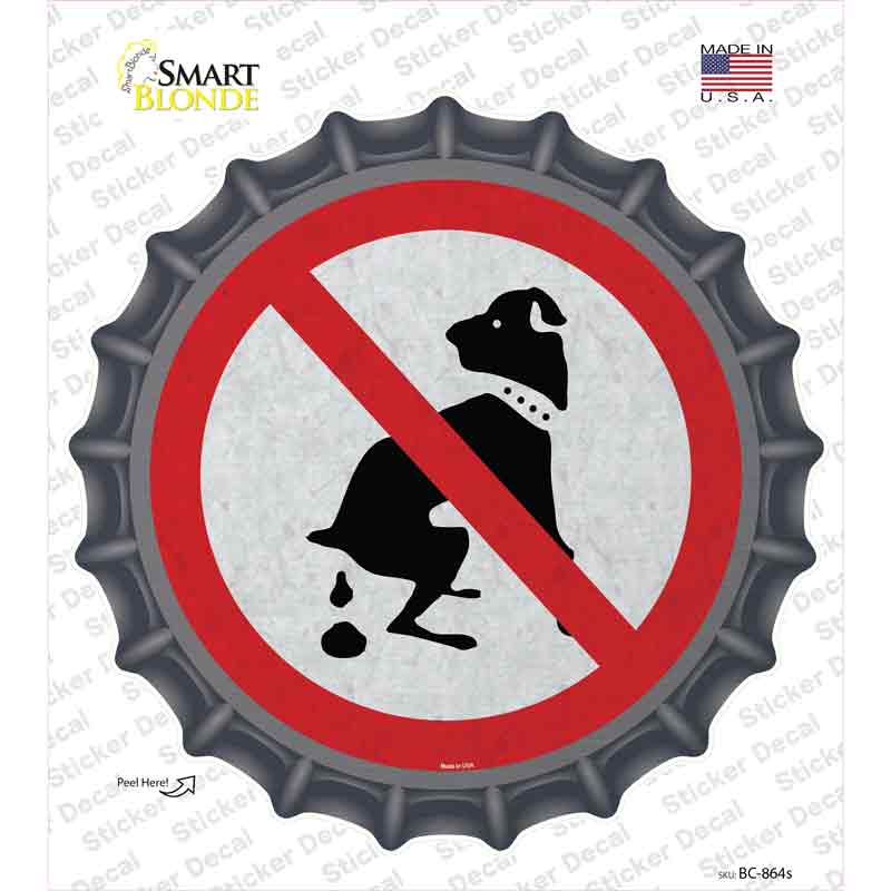 No Dog Poop Novelty Bottle Cap Sticker Decal