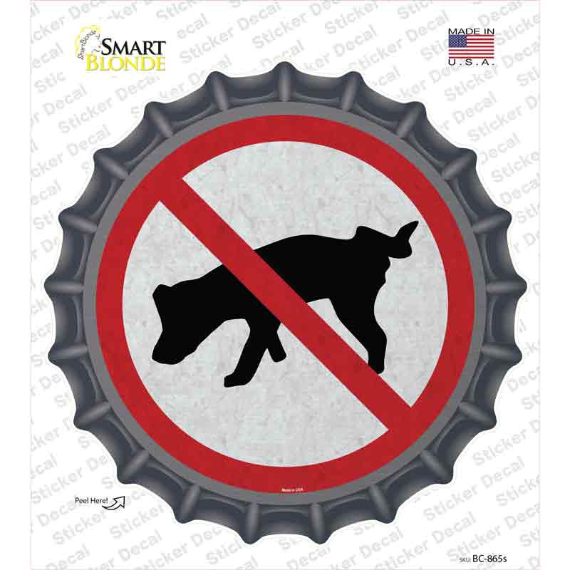 No Dog Pee Novelty Bottle Cap Sticker Decal