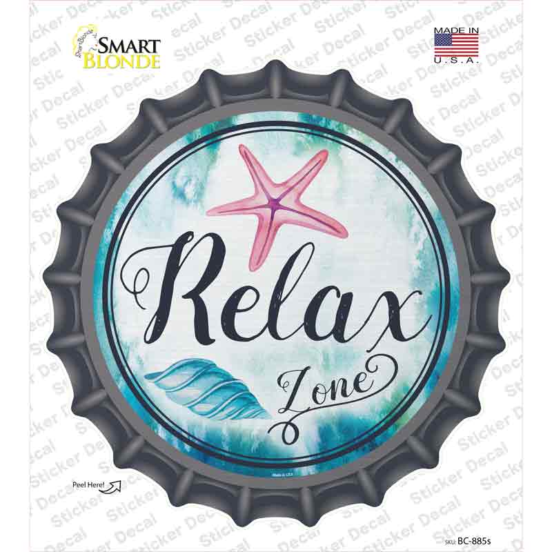 Relax Zone Novelty Bottle Cap Sticker Decal Small