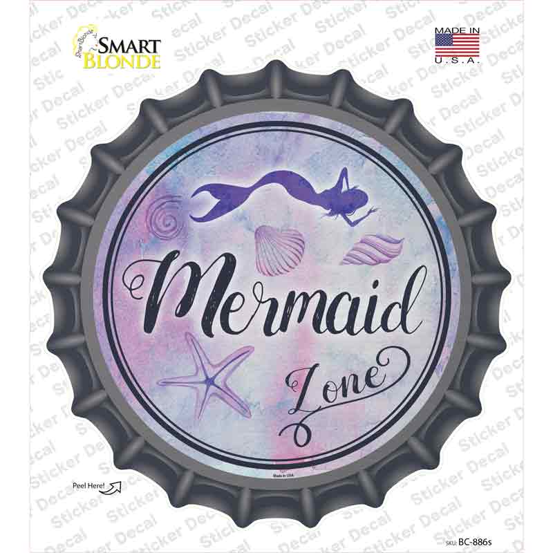 Mermaid Zone Novelty Bottle Cap Sticker Decal Small