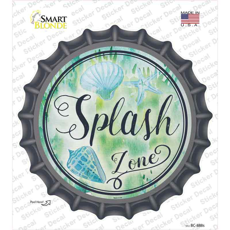 Splash Zone Novelty Bottle Cap Sticker Decal Small