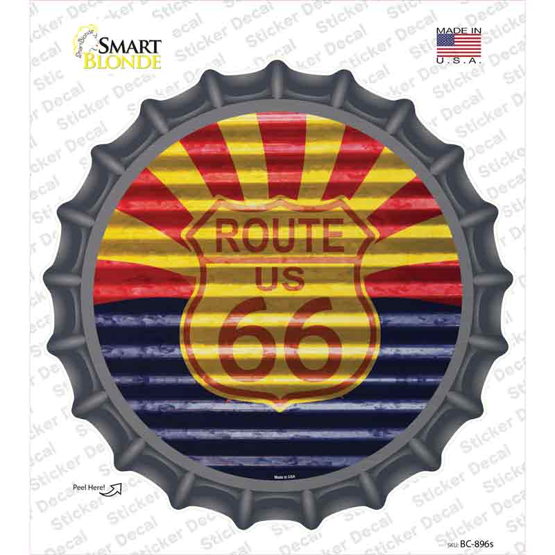 Route 66 Arizona Flag Novelty Bottle Cap Sticker Decal