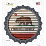 California Flag Corrugated Novelty Bottle Cap Sticker Decal Small