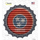 Tennessee Flag Corrugated Novelty Bottle Cap Sticker Decal Small