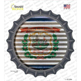 West Virginia Flag Corrugated Novelty Bottle Cap Sticker Decal Small