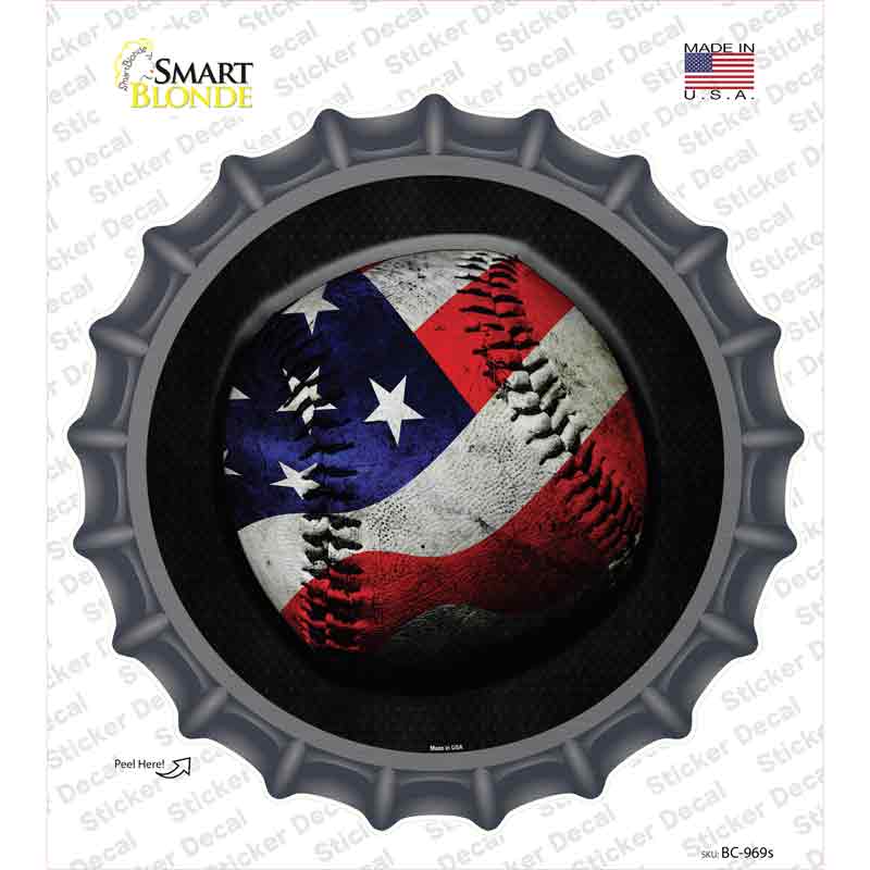 American Baseball Novelty Bottle Cap Sticker Decal Small