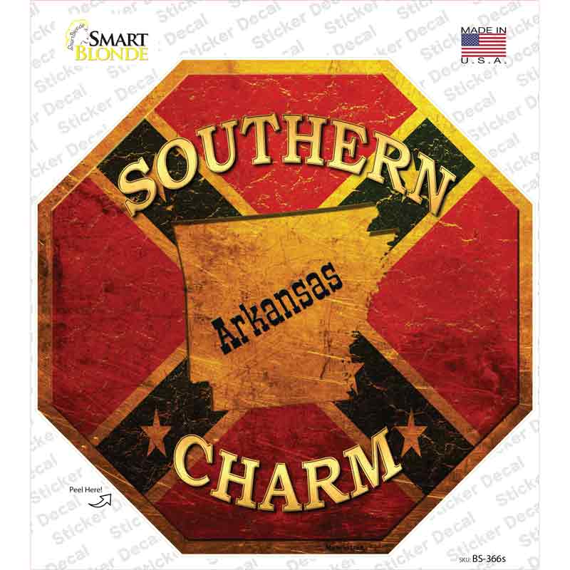 Southern Charm Arkansas Novelty Octagon Sticker Decal Small