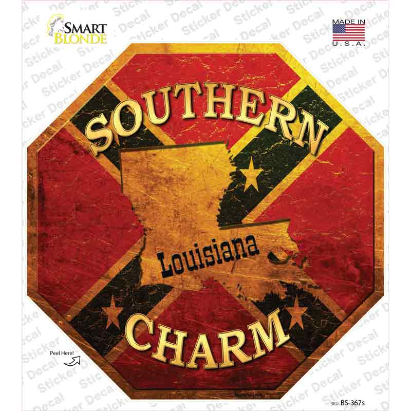 Southern Charm Louisiana Novelty Octagon Sticker Decal Small