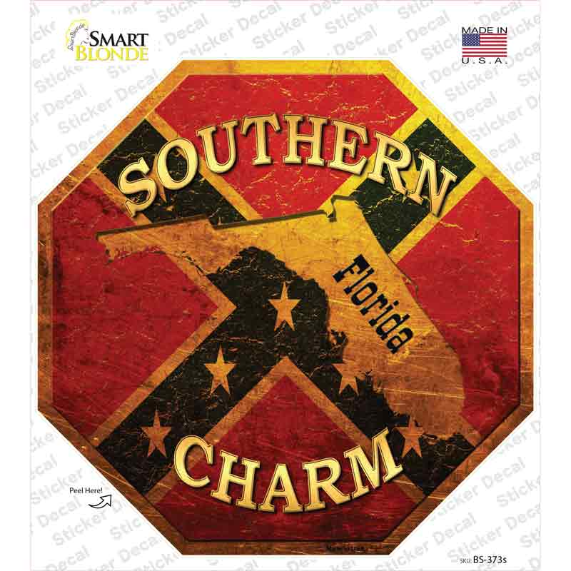 Southern Charm Florida Novelty Octagon Sticker Decal Small