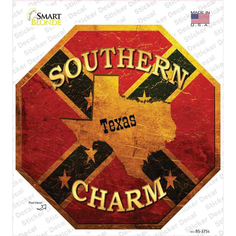 Southern Charm Texas Novelty Octagon Sticker Decal Small