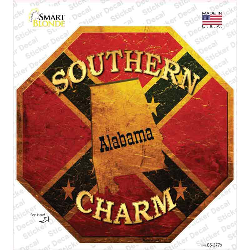 Southern Charm Alabama Novelty Octagon Sticker Decal Small