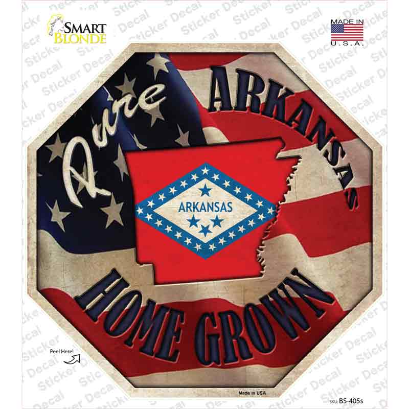 Arkansas Home Grown Novelty Octagon Sticker Decal Small