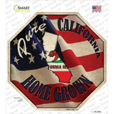 California Home Grown Novelty Octagon Sticker Decal Small